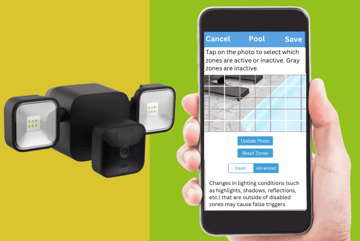 adjusting the motion sensitivity and activity zone