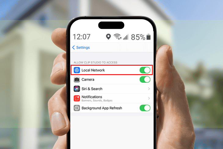 enabling local network permission on the tap app
