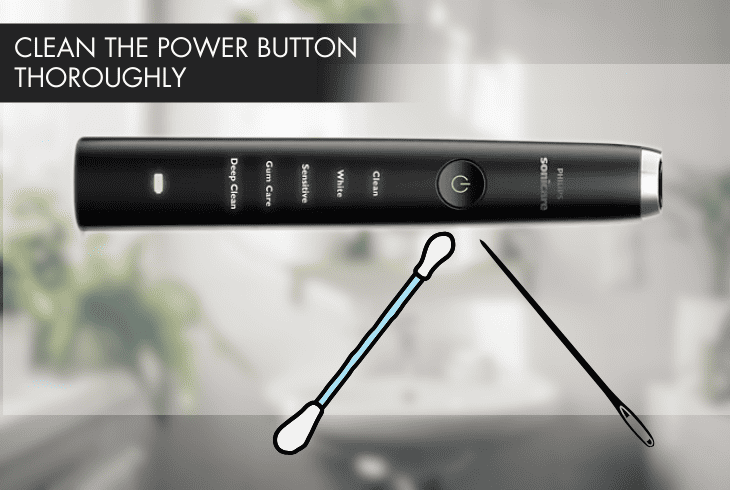 Philips Sonicare Toothbrush Not Vibrating? - (Easy Fix!) 4 cleaning the power button