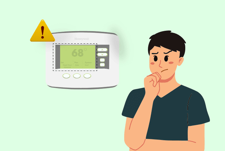 honeywell thermostat screen flash on off reason