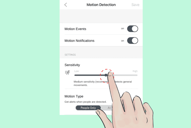 adjust motion detection settings
