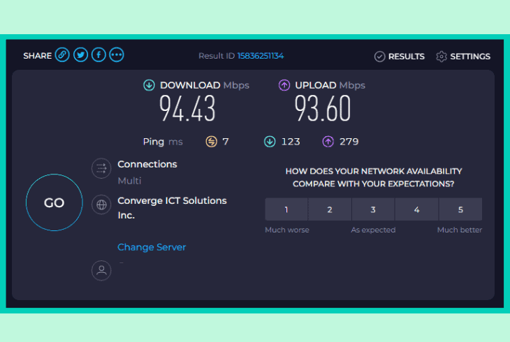 check your internet speed for issues